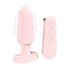 Plug analny wibrujący z pilotem Loveline Velvet różowy 9,8 cm