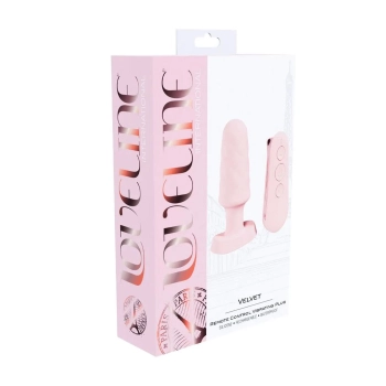 Plug analny wibrujący z pilotem Loveline Velvet różowy 9,8 cm