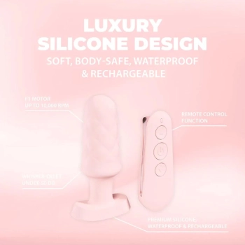 Plug analny wibrujący z pilotem Loveline Velvet różowy 9,8 cm
