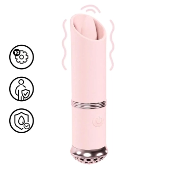Mini wibrator szminkowy Loveline Luxe silikonowy różowy 10 cm