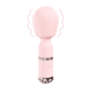 Mini masażer silikonowy Loveline Velour różowy 12 cm