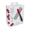 Mini wibrator pomadka Loveline zielony z 4 końcówkami USB