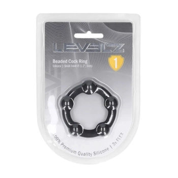 Pierścień erekcyjny silikonowy koralikowy Levelz S 3cm czarny