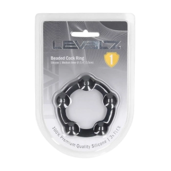 Pierścień erekcyjny silikonowy koralikowy Levelz czarny M 3,5cm
