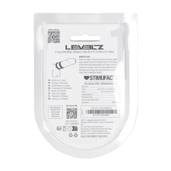 Pierścień erekcyjny dwupętlowy silikonowy Levelz czarny 4cm
