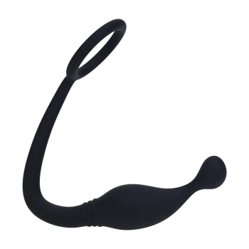 Pierścień erekcyjny silikonowy z stymulatorem prostaty Levelz S czarny 11cm