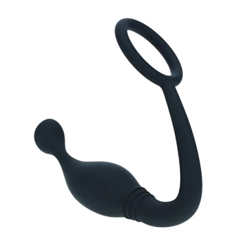 Pierścień erekcyjny silikonowy z stymulatorem prostaty Levelz S czarny 11cm