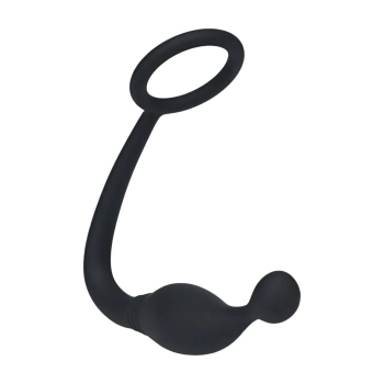 Pierścień erekcyjny silikonowy z stymulatorem prostaty Levelz S czarny 11cm