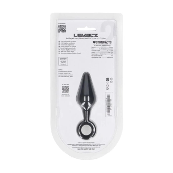 Korek analny silikonowy z pętlą Levelz S czarny 10cm