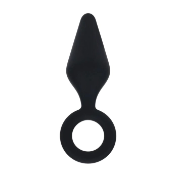 Silikonowy korek analny z pętlą Levelz M czarny 12 cm