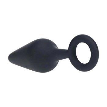 Silikonowy korek analny z pętlą Levelz M czarny 12 cm