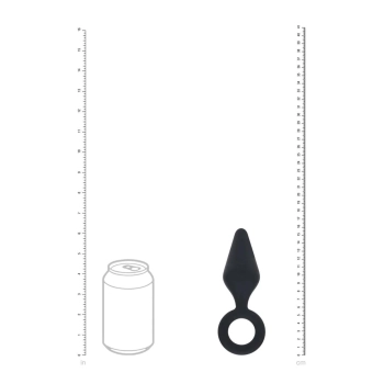 Korek analny silikonowy z pętlą Levelz L czarny 14 cm