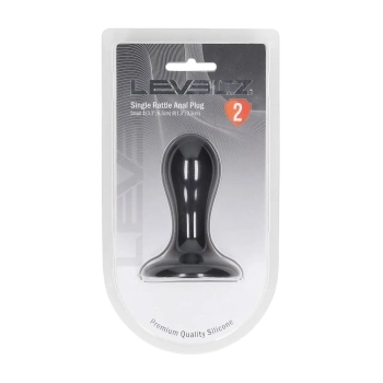 Korek analny z grzechotką Levelz silikonowy S czarny 8,5 cm