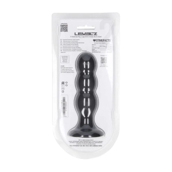 Korek analny potrójny z grzechotką Levelz silikonowy L czarny 13,5cm