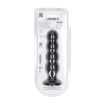 Korek analny silikonowy poczwórny z grzechotką Levelz XL czarny 16,5cm