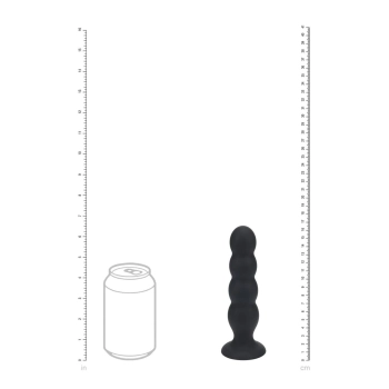 Korek analny silikonowy poczwórny z grzechotką Levelz XL czarny 16,5cm