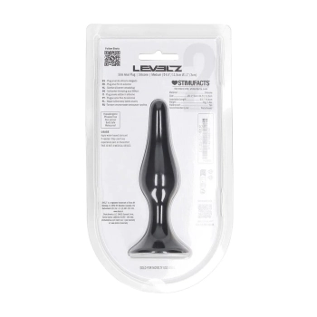 Smukły silikonowy korek analny Levelz M czarny 11,5 cm