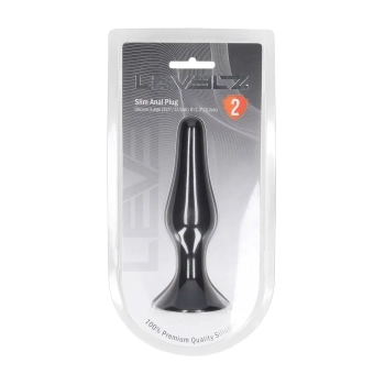 Smukły silikonowy korek analny Levelz L czarny 12,5 cm