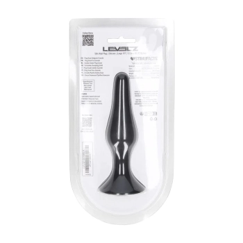 Smukły silikonowy korek analny Levelz L czarny 12,5 cm