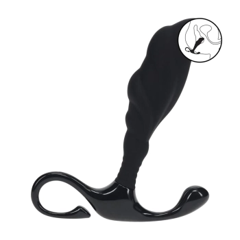 Masażer prostaty silikonowy Levelz falisty L czarny 12,4 cm