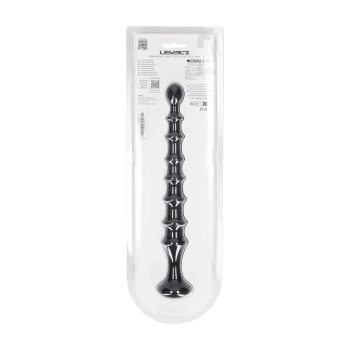 Sonda analna żebrowana Levelz silikonowa czarna 26,7 cm