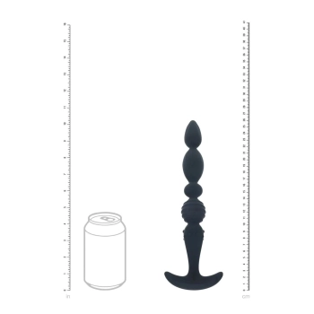 Sonda analna wieloteksturowa Levelz silikonowa czarna 26cm