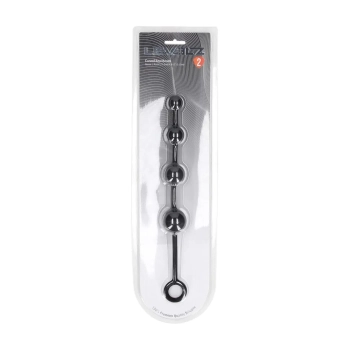 Zakrzywione silikonowe kulki analne Levelz czarne 29,5 cm