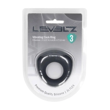 Pierścień erekcyjny wibrujący silikonowy Levelz Level 3 czarny 6,3cm