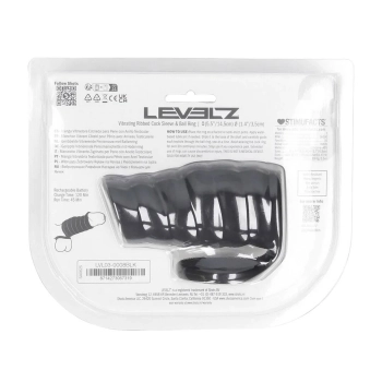 Nakładka wibrująca silikonowa żebrowana z pierścieniem Levelz czarna 4,3cm