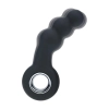 Masażer prostaty wibrujący koralikowy z pętlą silikonowy Levelz czarny 15cm