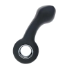 Wibrujący silikonowy masażer prostaty Levelz z pętlą czarny 14,5 cm