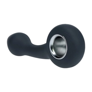 Wibrujący silikonowy masażer prostaty Levelz z pętlą czarny 14,5 cm