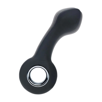 Wibrujący silikonowy masażer prostaty Levelz z pętlą czarny 14,5 cm