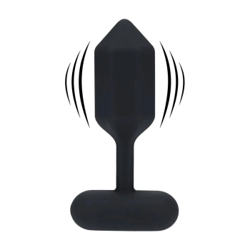 Wibrujący korek analny heksagonalny silikonowy Levelz L czarny 14 cm