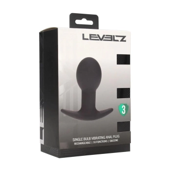 Korek analny wibrujący silikonowy Single Bulb Levelz czarny 9cm