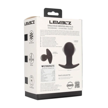 Korek analny wibrujący silikonowy Single Bulb Levelz czarny 9cm