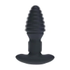Korek analny Levelz wibrujący rotacyjny karbowany silikonowy czarny 12,5 cm