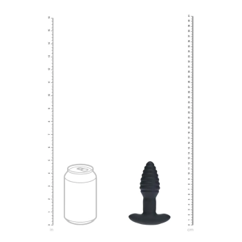 Korek analny Levelz wibrujący rotacyjny karbowany silikonowy czarny 12,5 cm