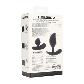 Korek analny wibrujący Levelz silikonowy z pilotem 10,6 cm czarny