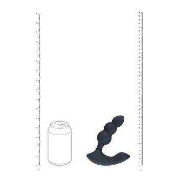 Korek analny wibrujący koralikowy Levelz zdalny czarny 14 cm USB