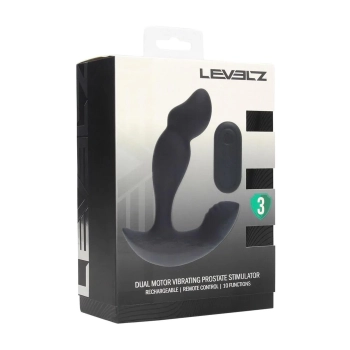 Stymulator prostaty Levelz silikonowy z pilotem czarny USB