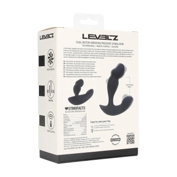 Stymulator prostaty Levelz silikonowy z pilotem czarny USB