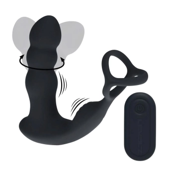 Masażer prostaty z rotującą głowicą Levelz silikonowy czarny 16,8 cm