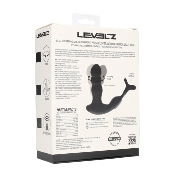 Masażer prostaty z rotującą głowicą Levelz silikonowy czarny 16,8 cm