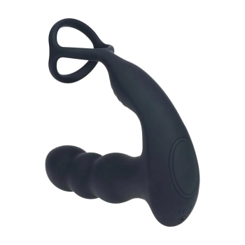 Masażer prostaty z rotującą głowicą Levelz silikonowy czarny 16,8 cm