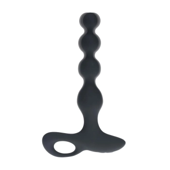 Wibrujący koralikowy korek analny silikonowy Levelz czarny 20 cm