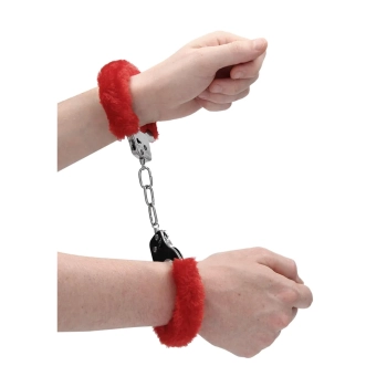 Kajdanki futrzane Ouch Pleasure czerwone 29cm