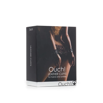 Skórzane kajdanki Ouch! regulowane 25 cm