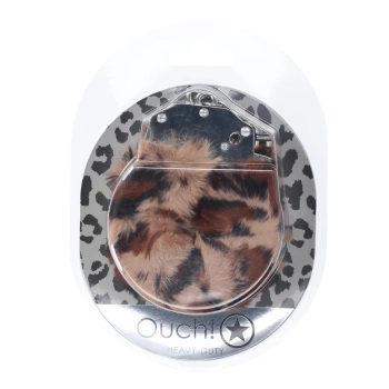 Kajdanki puszyste Ouch! Leopard 24 cm