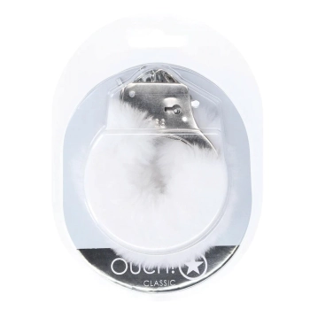 Kajdanki puchate Ouch! białe 24 cm